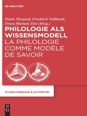 cover image of Philologie als Wissensmodell / La philologie comme modèle de savoir